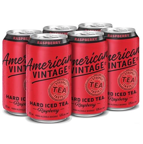 american vintage hard raspberry iced tea 355 ml - 6 cans edmonton liquor delivery