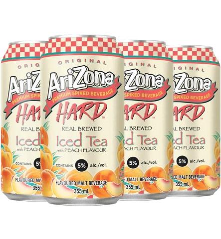 arizona hard peach iced tea 355 ml - 6 cans edmonton liquor delivery
