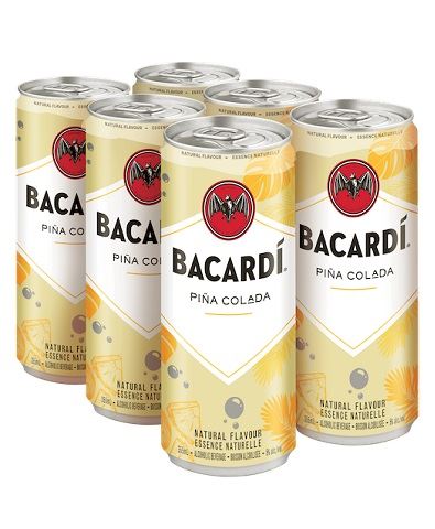 bacardi pina colada 355 ml - 6 cans edmonton liquor delivery