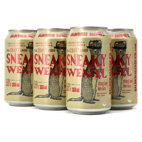 balderdash sneaky weasel lager 355 ml - 6 cans edmonton liquor delivery