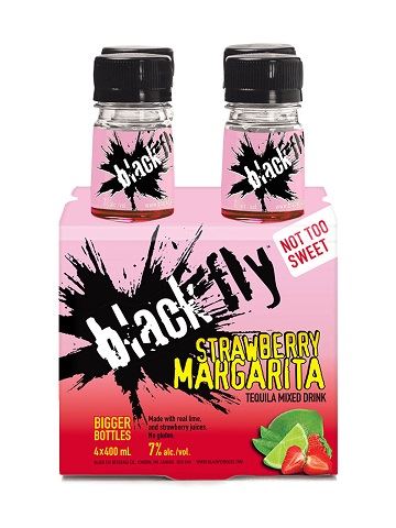 black fly tequila strawberry margarita 400 ml - 4 bottles edmonton liquor delivery