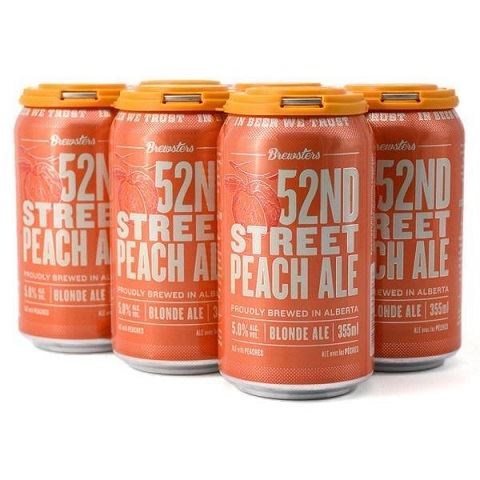 brewsters 52nd street peach 355 ml - 6 cans edmonton liquor delivery