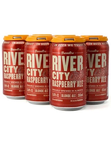 brewsters river city raspberry ale 355 ml - 6 cans edmonton liquor delivery
