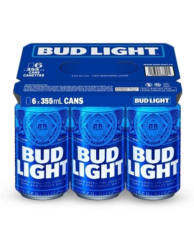bud light 355 ml - 6 cans edmonton liquor delivery