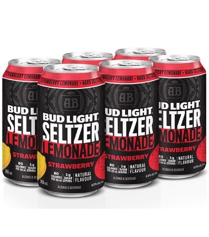 bud light seltzer lemonade strawberry 355 ml - 6 cans edmonton liquor delivery