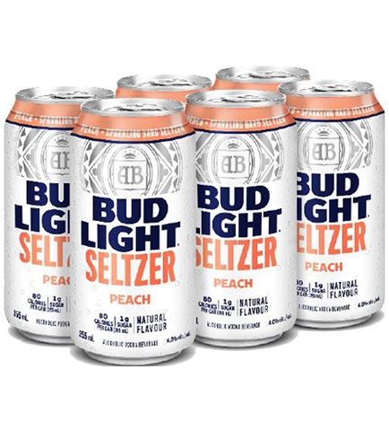 bud light seltzer peach 355 ml - 6 cans edmonton liquor delivery