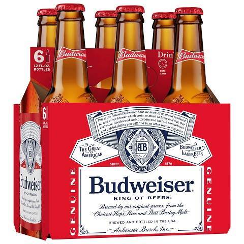 budweiser 341 ml - 6 bottles edmonton liquor delivery