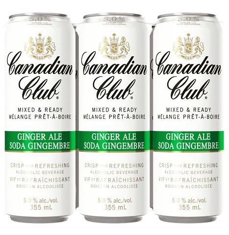 canadian club ginger ale 355 ml - 6 cans edmonton liquor delivery