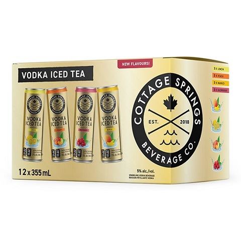 cottage springs vodka iced tea mix pack 355 ml - 12 cans edmonton liquor delivery