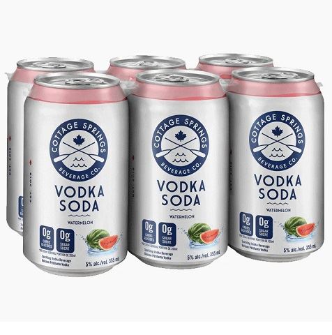 cottage springs vodka soda watermelon 355 ml - 6 cans edmonton liquor delivery