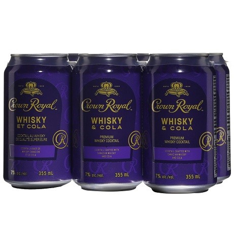 crown royal whisky & cola 355 ml - 6 cans edmonton liquor delivery