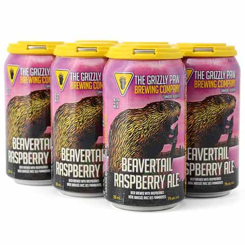 grizzly paw beavertail raspberry ale 355 ml - 6 cans edmonton liquor delivery