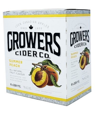 growers peach 330 ml - 6 bottles edmonton liquor delivery