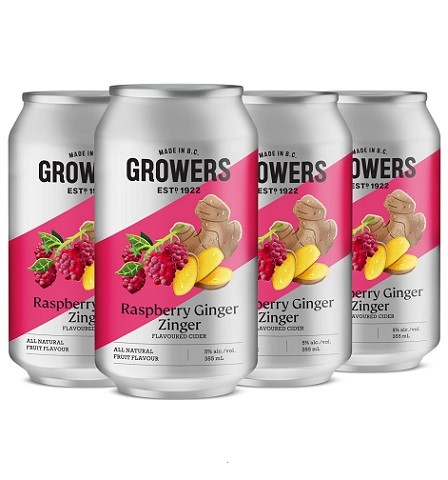 growers raspberry ginger 355 ml - 6 cans edmonton liquor delivery
