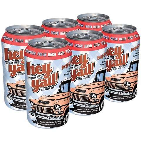 hey y'all georgia peach hard iced tea 341 ml - 6 cans edmonton liquor delivery