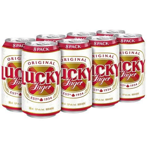lucky lager 355 ml - 8 cans edmonton liquor delivery