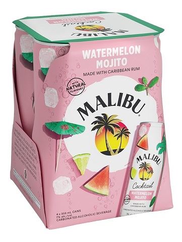 malibu watermelon mojito 355 ml - 4 cans edmonton liquor delivery