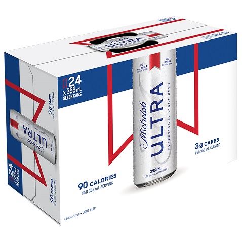 michelob ultra 355 ml - 24 cans edmonton liquor delivery