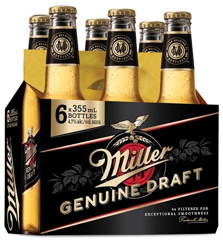 miller genuine draft 355 ml - 6 bottles edmonton liquor delivery