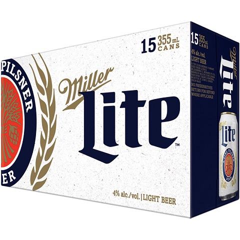 miller lite 355 ml - 15 cans edmonton liquor delivery