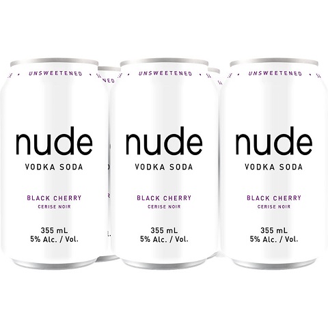 nude vodka soda black cherry 355 ml - 6 cans edmonton liquor delivery