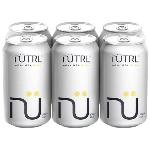 nutrl vodka soda lemon 355 ml - 6 cans edmonton liquor delivery