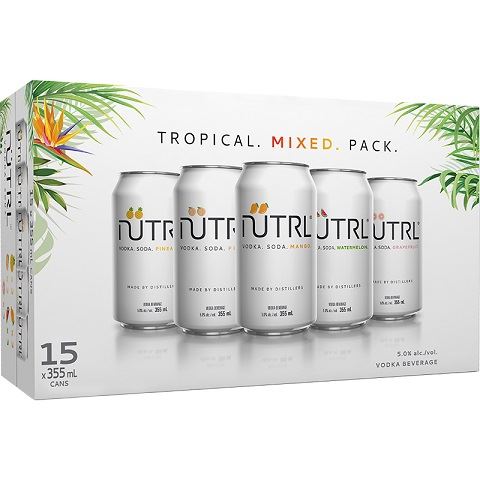 nutrl vodka soda tropical mixer pack 355 ml - 12 cans edmonton liquor delivery