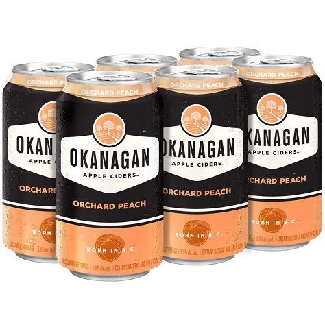 okanagan peach cider 355 ml - 6 cans edmonton liquor delivery