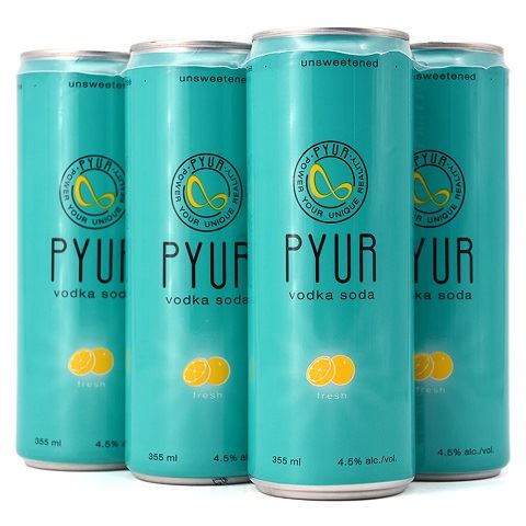 pyur vodka soda fresh 355 ml - 6 cans edmonton liquor delivery