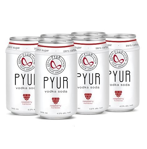 pyur vodka soda raspberry 355 ml - 6 cans edmonton liquor delivery