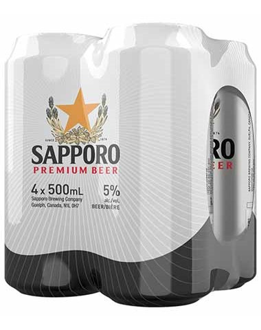 sapporo 500 ml - 4 cans edmonton liquor delivery