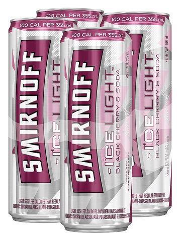 smirnoff ice light black cherry & soda 355 ml - 4 cans edmonton liquor delivery