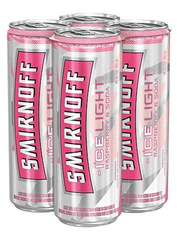 smirnoff ice light raspberry & soda 355 ml - 4 cans edmonton liquor delivery