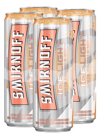 smirnoff ice light white peach & soda 355 ml - 4 cans edmonton liquor delivery