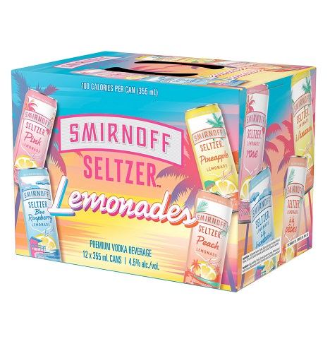 smirnoff seltzer lemonade variety pack 355 ml - 12 cans edmonton liquor delivery