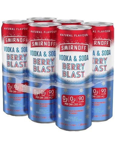 smirnoff vodka soda berry blast 355 ml - 6 cans edmonton liquor delivery