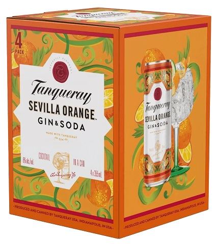 tanqueray orange gin & soda 355 ml - 4 cans edmonton liquor delivery
