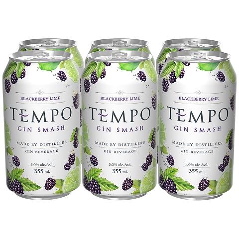 tempo gin smash blackberry lime 355 ml - 6 cans edmonton liquor delivery