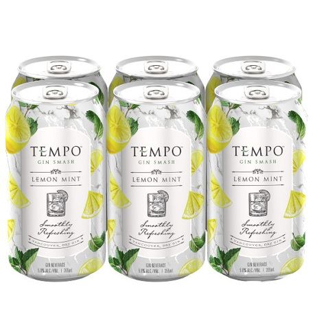 tempo gin smash lemon mint 355 ml - 6 cans edmonton liquor delivery