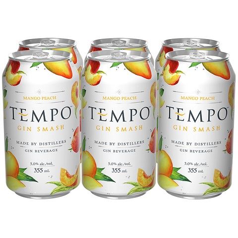 tempo gin smash mango peach 355 ml - 6 cans edmonton liquor delivery