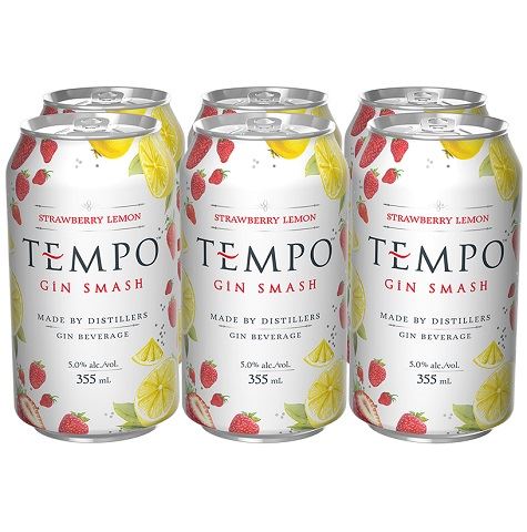 tempo gin smash strawberry lemon 355 ml - 6 cans edmonton liquor delivery