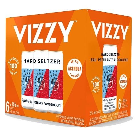 vizzy hard seltzer blueberry pomegranate 355 ml - 6 cans edmonton liquor delivery